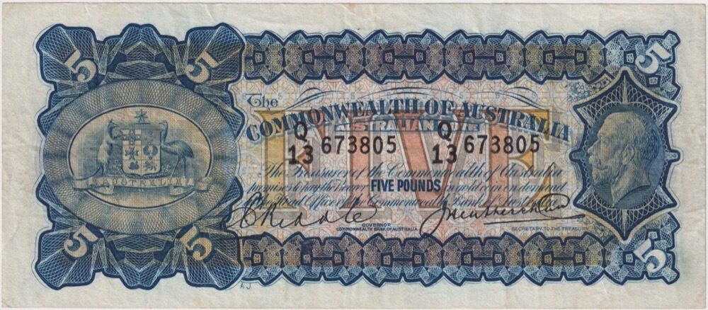 1928 Five Pound Riddle/Heathershaw R42 PCGS VF30 product image