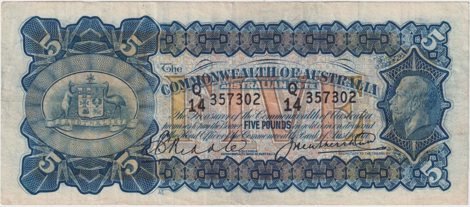 1928 Five Pound Riddle/Heathershaw R42 Very Fine product image