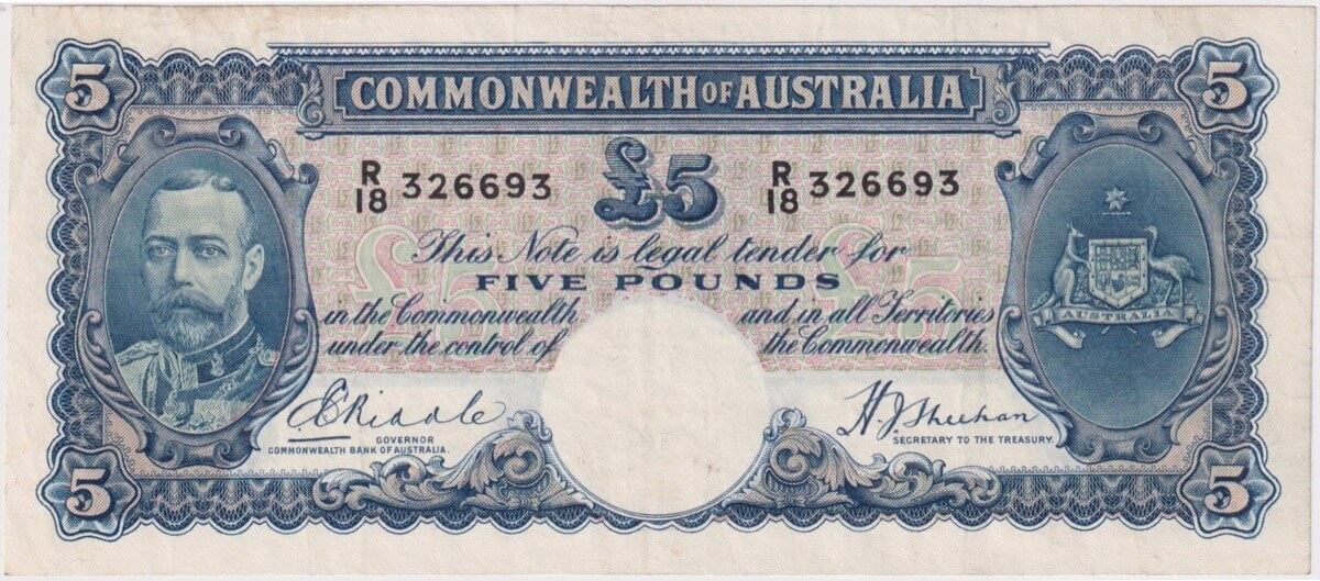 1933 Five Pound Riddle/Sheehan R44B good VF product image