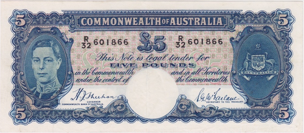 1939 Five Pound Sheehan/McFarlane R45 about EF product image
