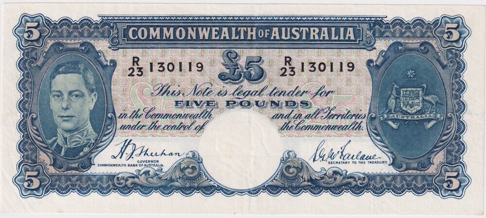 1939 Five Pound Sheehan/McFarlane R45 Very Fine product image