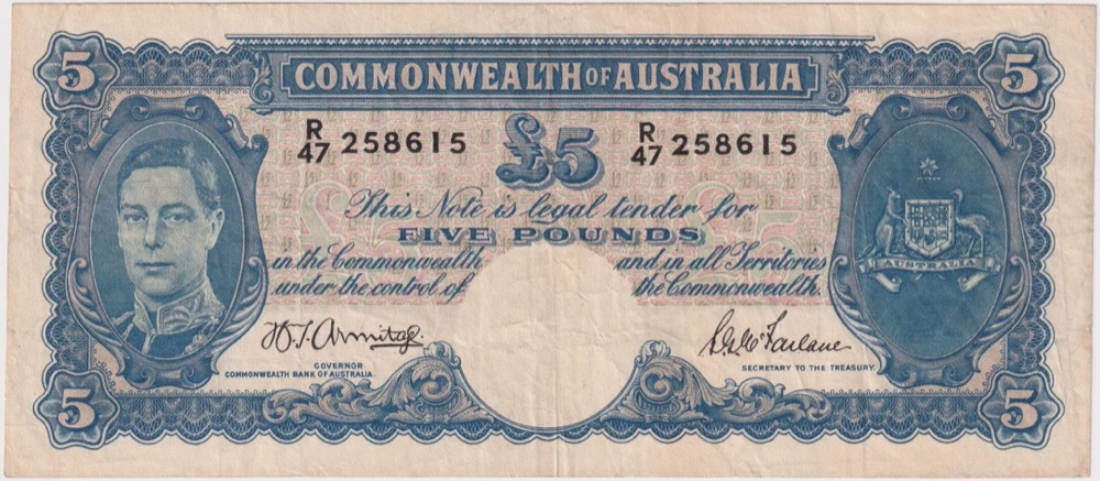 1942 Five Pound Armitage/McFarlane R46 good Fine product image