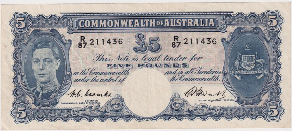 1949 Five Pound Coombs/Watt R47 good VF product image