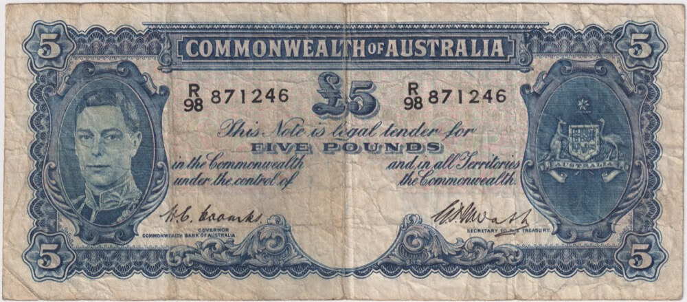 1949 Five Pound Coombs/Watt R47 Very Good product image