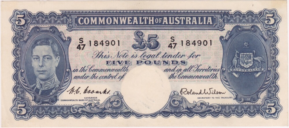 1952 Five Pound Coombs/Wilson R48 about Unc product image