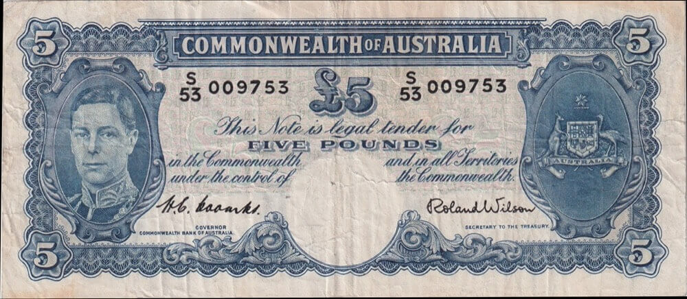 1952 Five Pound Coombs/Wilson R48 Fine product image