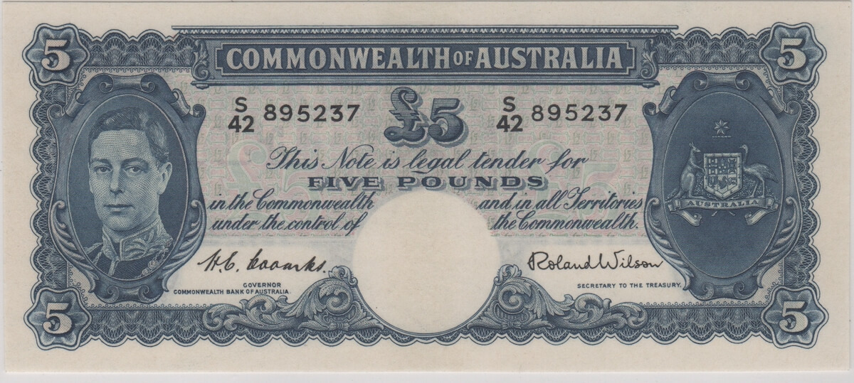 1952 Five Pound Coombs/Wilson R48 Uncirculated product image