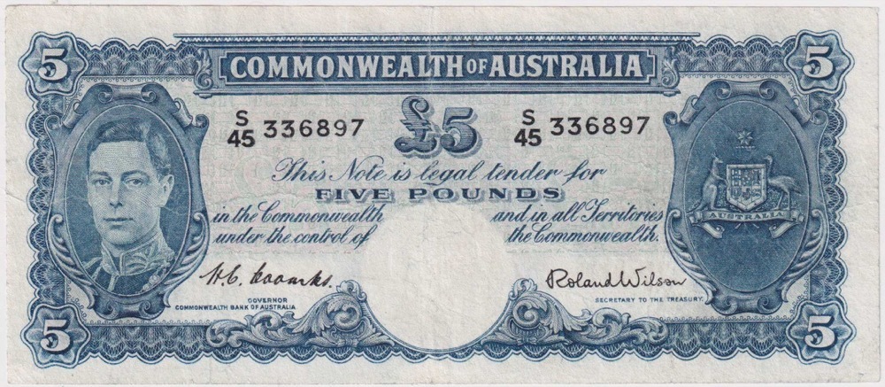 1952 Five Pound Coombs/Wilson R48 Very Good product image