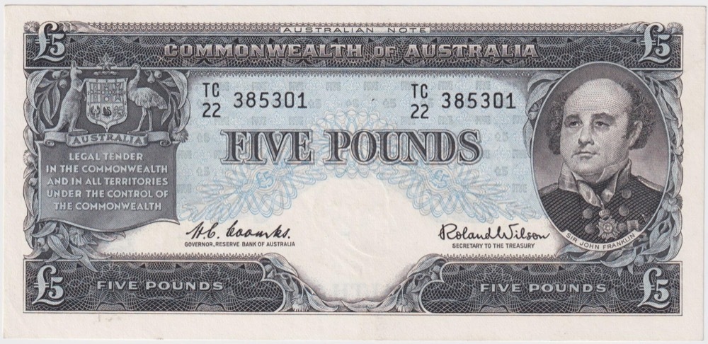 1960 Five Pound Coombs/Wilson R50 about Unc product image