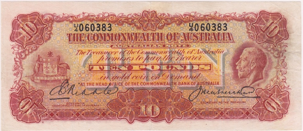 1927 Ten Pound Riddle/Heathershaw R55 about VF product image
