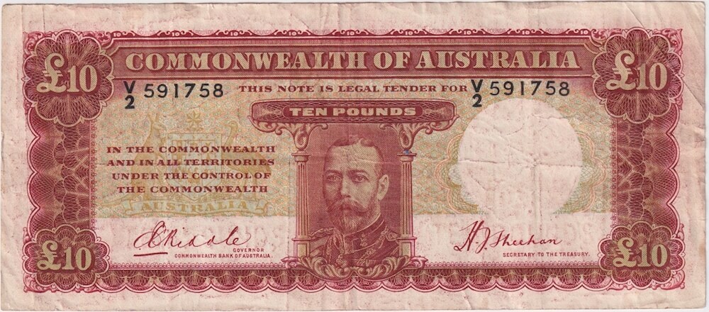 1934 Ten Pound Riddle/Sheehan R57 about VF product image