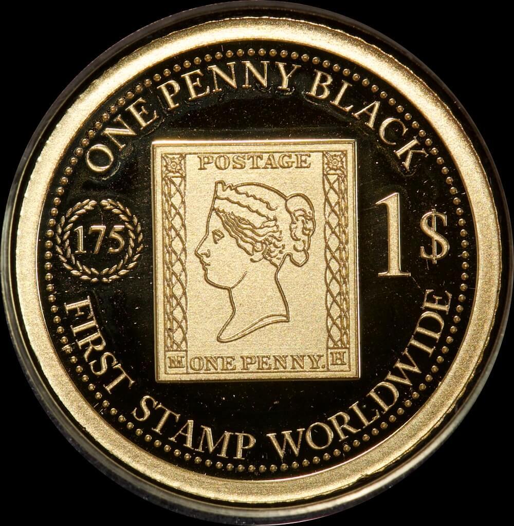 Fiji 2015 Gold $1 Half Gram Coin - Penny Black Postal Stamp product image
