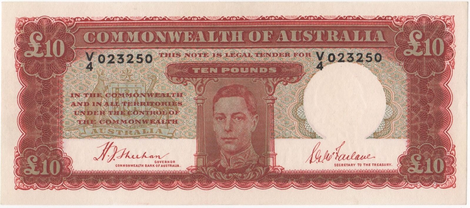 1940 Ten Pound Sheehan/McFarlane R58 Extremely Fine product image