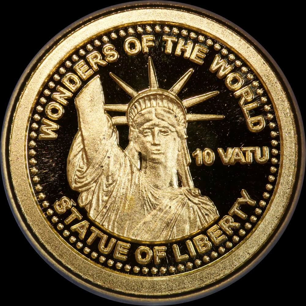 Vanuatu 2014 Gold 10 Vatu Half Gram Coin - Statue of Liberty product image