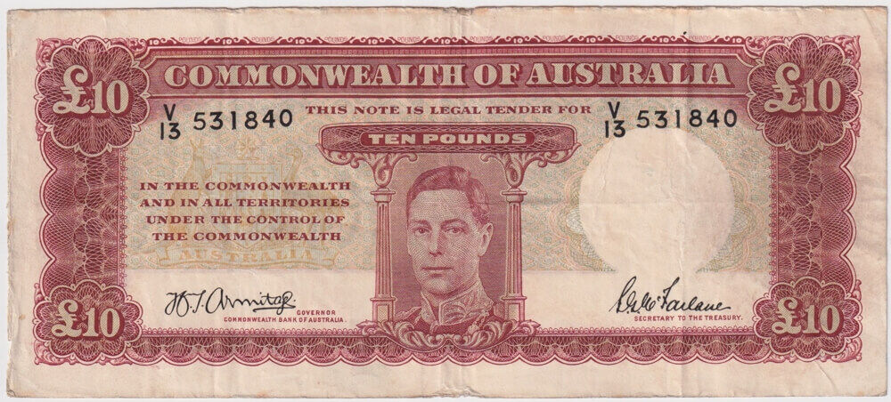 1943 Ten Pound Armitage/McFarlane R59 Fine product image
