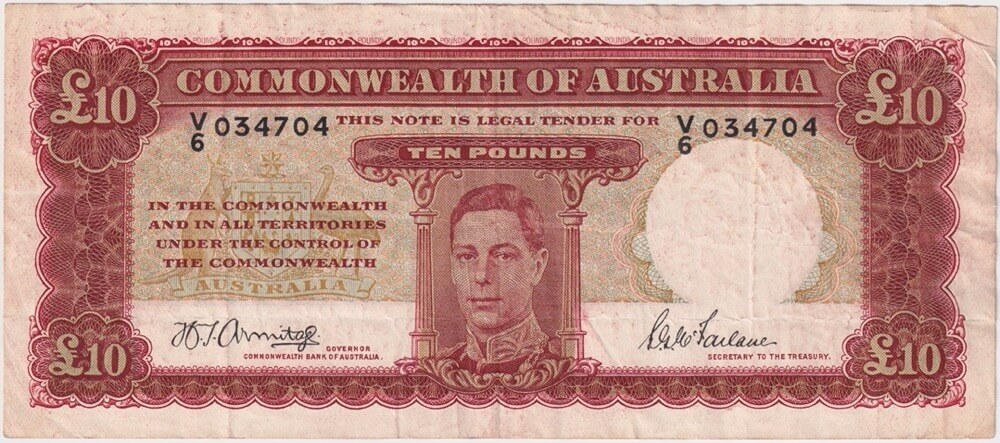 1943 Ten Pound Armitage/McFarlane R59 Very Fine product image