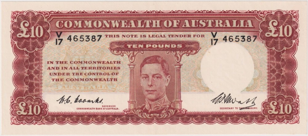 1949 Ten Pound Coombs/Watt R60 about Unc product image