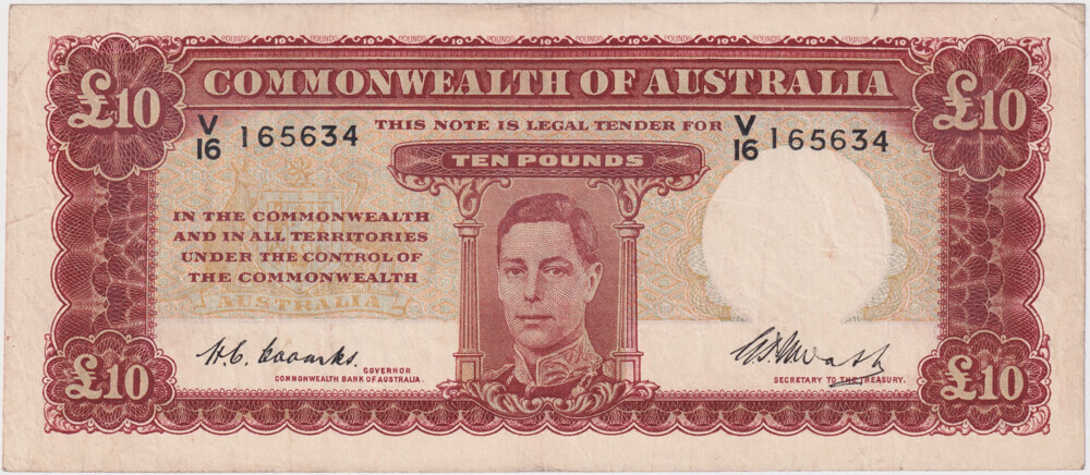 1949 Ten Pound Coombs/Watt R60 about VF product image