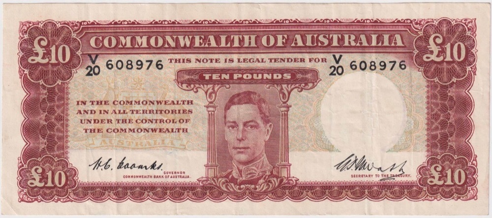 1949 Ten Pound Coombs/Watt R60 good VF product image
