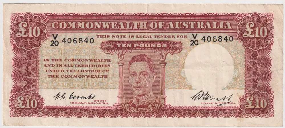 1949 Ten Pound Coombs/Watt R60 good VF product image