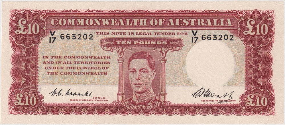 1949 Ten Pound Coombs/Watt R60 Uncirculated product image