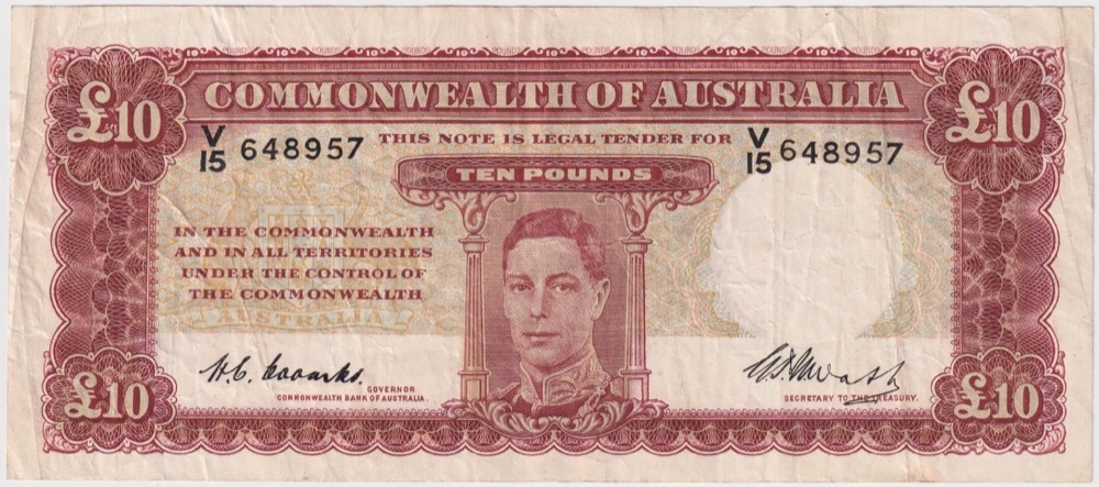 1949 Ten Pound Coombs/Watt R60 Very Fine product image