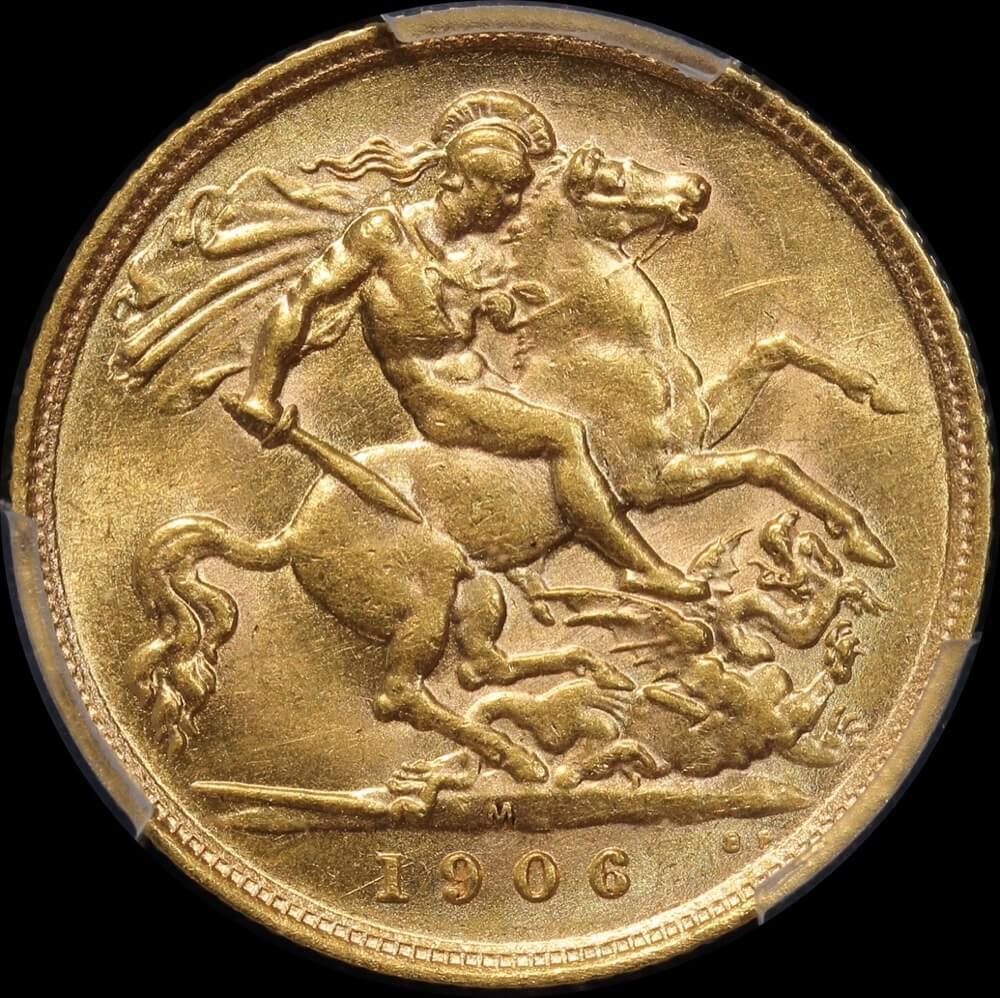 1906 Melbourne Edward VII Half Sovereign PCGS AU58 product image