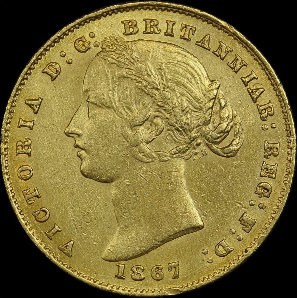 1867 Sydney Mint Type II Sovereign good EF product image