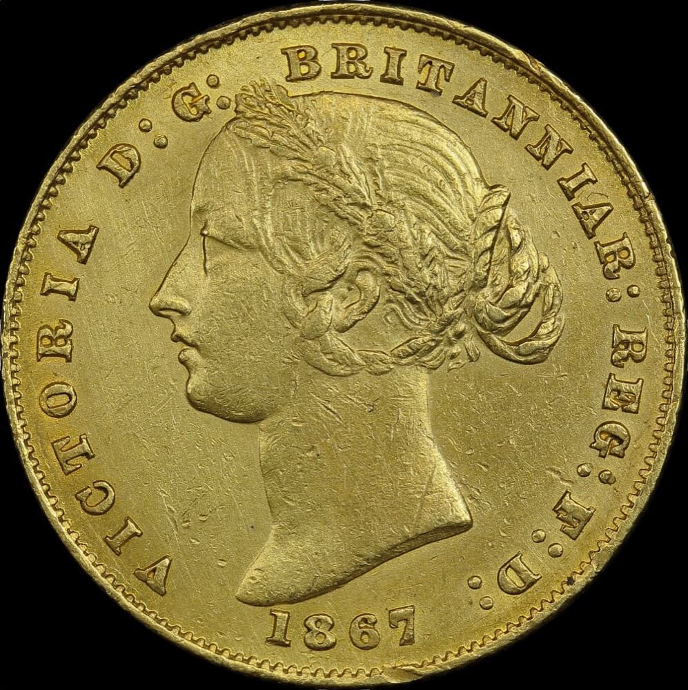 1867 Sydney Mint Type II Sovereign good EF product image