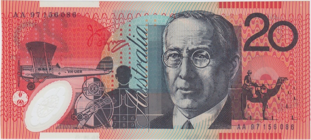 1997 $20 Note AA97 First Prefix Macfarlane/Evans R418aF Uncirculated product image