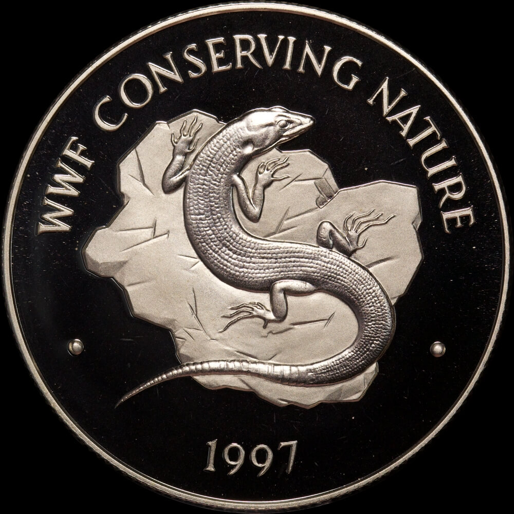 Bermuda 1997 Silver $1 KM#119 Proof Coin WWF Bermuda Skink product image