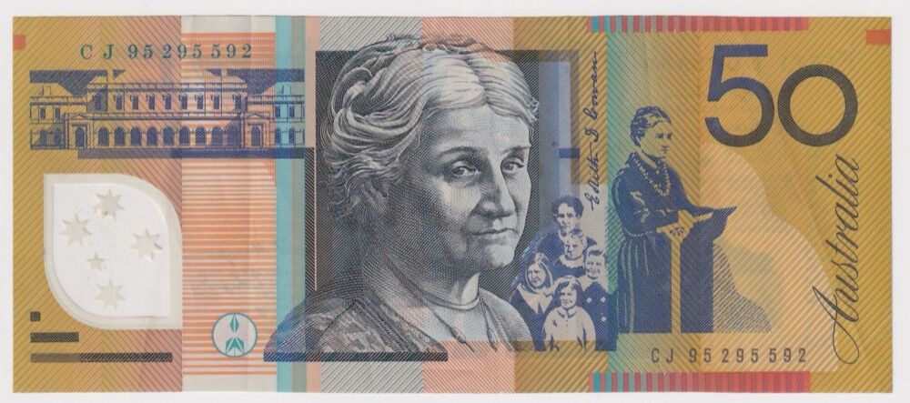 1995 $50 Note Fraser/Evans R516a Extremely Fine - Radar Serial CJ 95 295592 product image