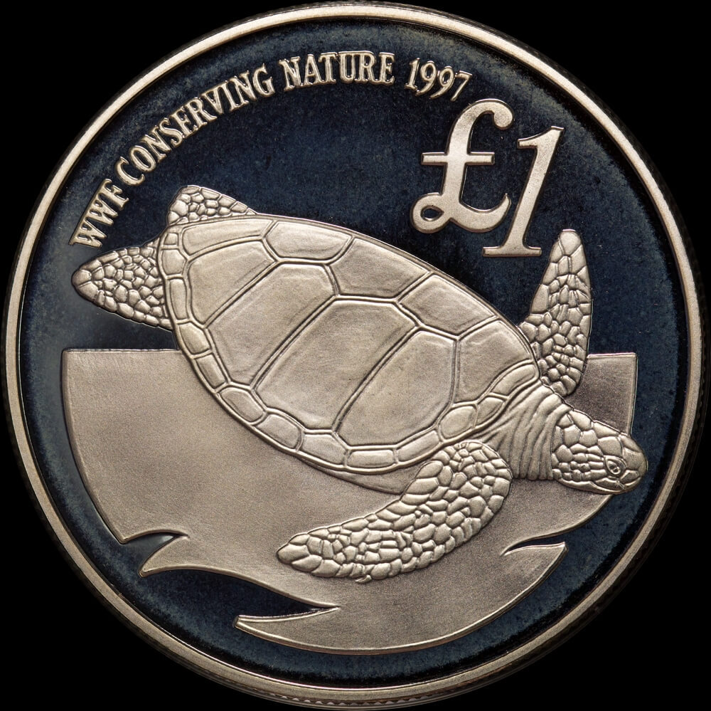 Cyprus 1997 Silver 1 Pound KM#72a Proof Coin WWF Green Turtle product image
