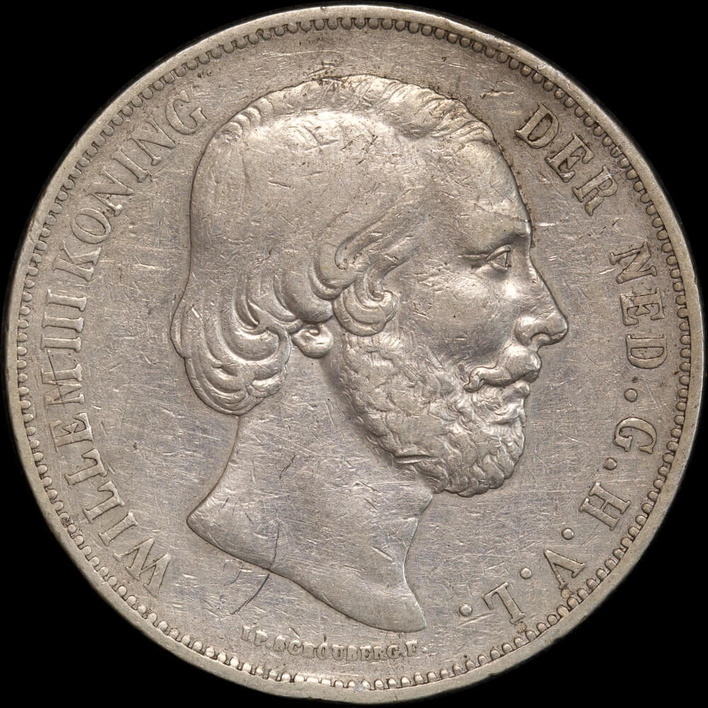 Netherlands 1872 Silver 2 1/2 Guilder KM# 82 Very Fine product image