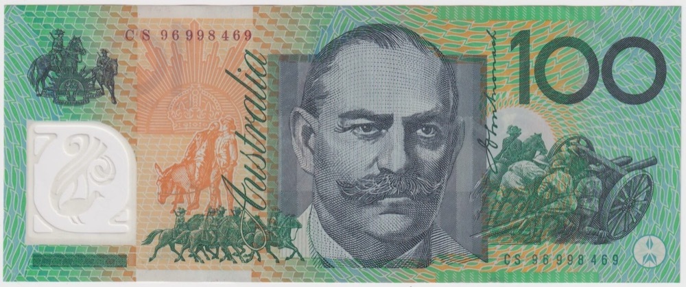 1996 $100 Test Note Fraser/Evans CS96 Last Prefix R616TL Extremely Fine product image