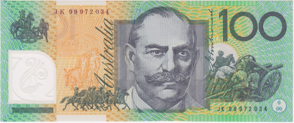 1999 $100 Note JK99 Last Prefix Macfarlane/Evans R618bL Uncirculated product image