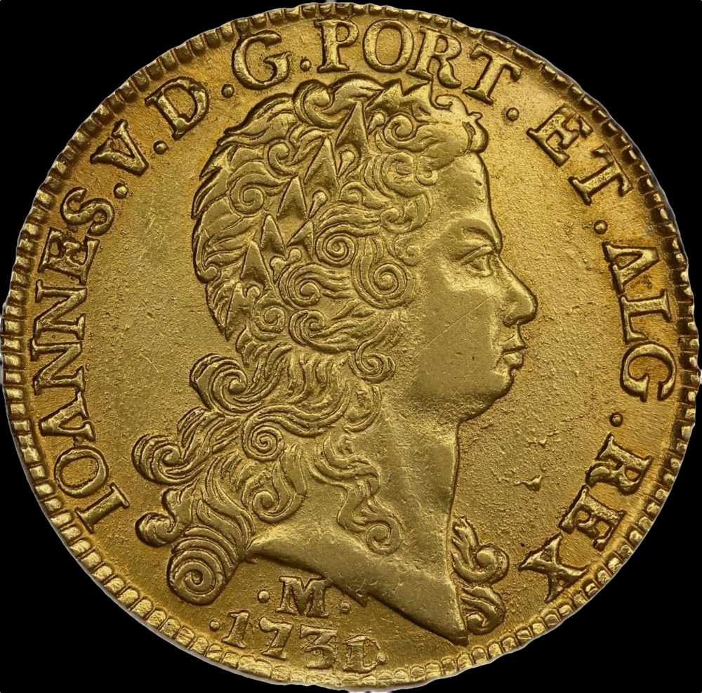 Brazil (Minas Gerais) Gold 12,800 Reis 1731/0 Overdate KM# 139 about EF product image