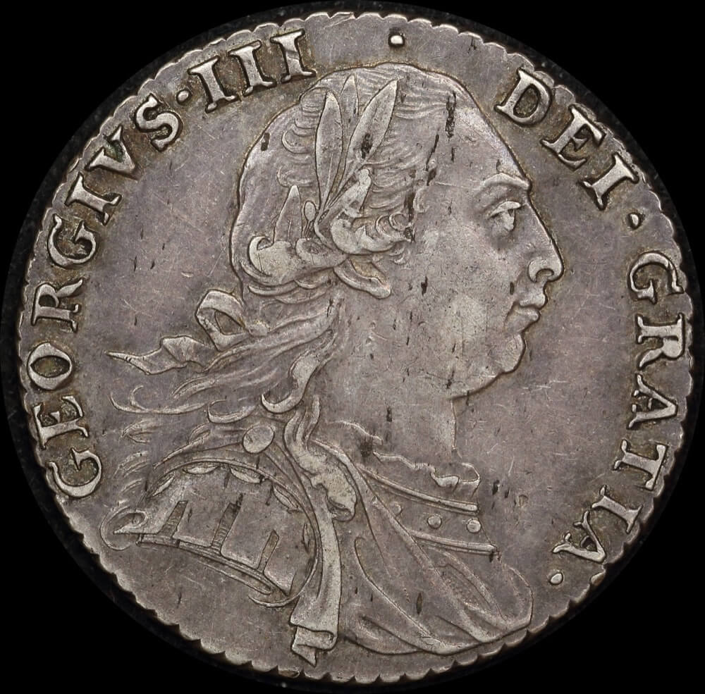 1787 Silver Shilling George III S#3743 With Semee Extremely Fine product image