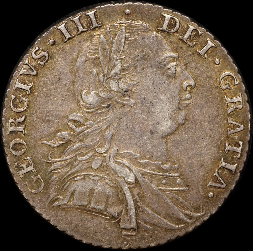 1787 Silver Shilling George III S#3743 With Semee Very Fine product image