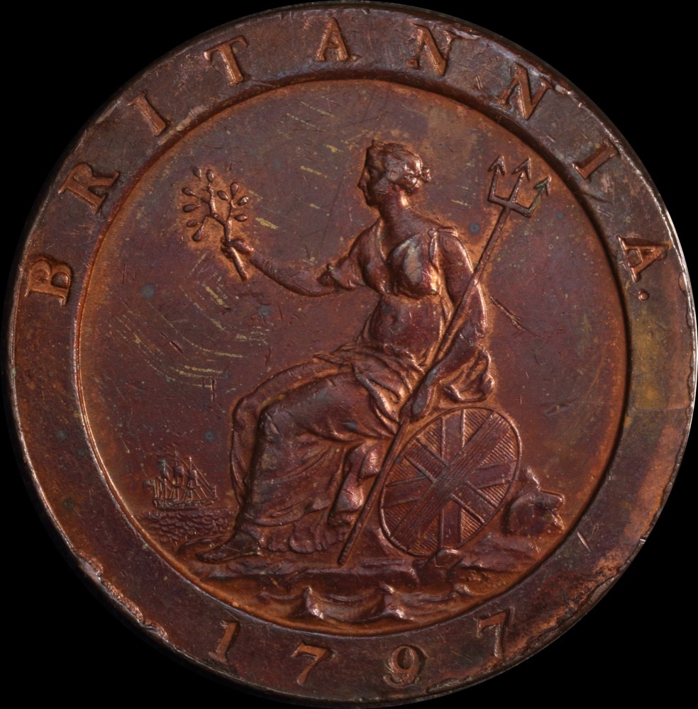 1797 Copper Cartwheel Penny George III S#3777 about Unc product image