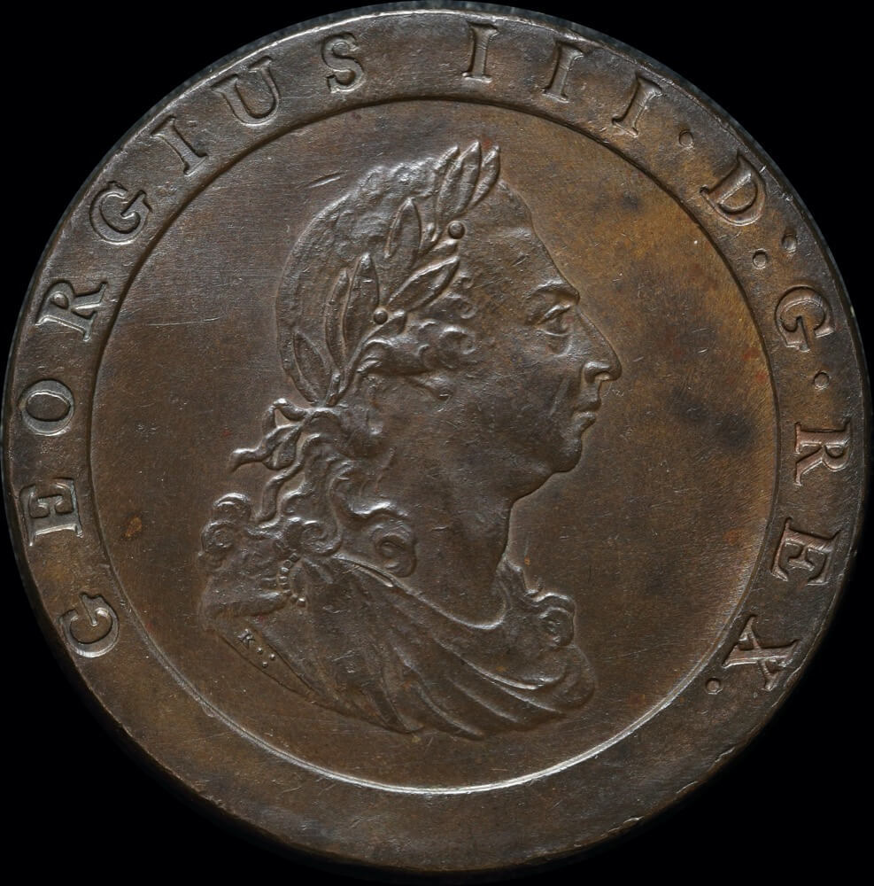 Great Britain 1797 Copper Cartwheel Penny King George III S# 3777 Uncirculated product image