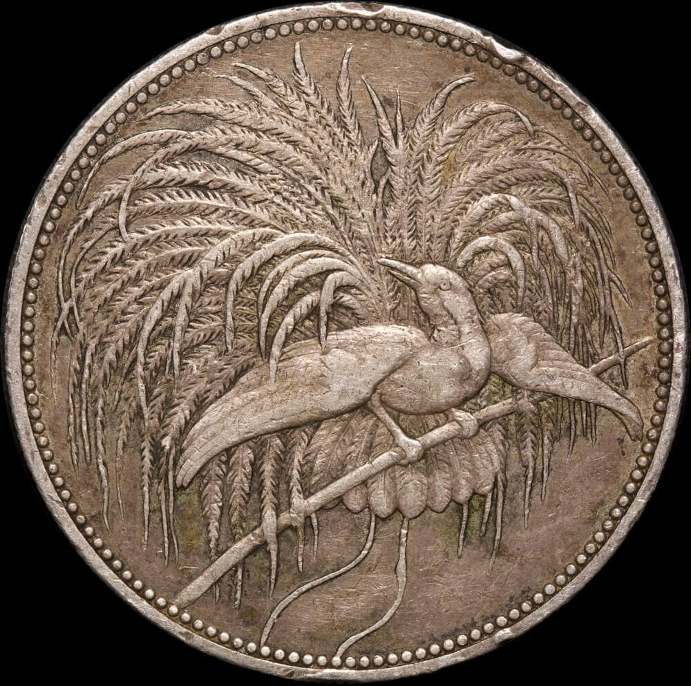 German New Guinea 1894 Silver 5 Marks KM# 7 good VF product image