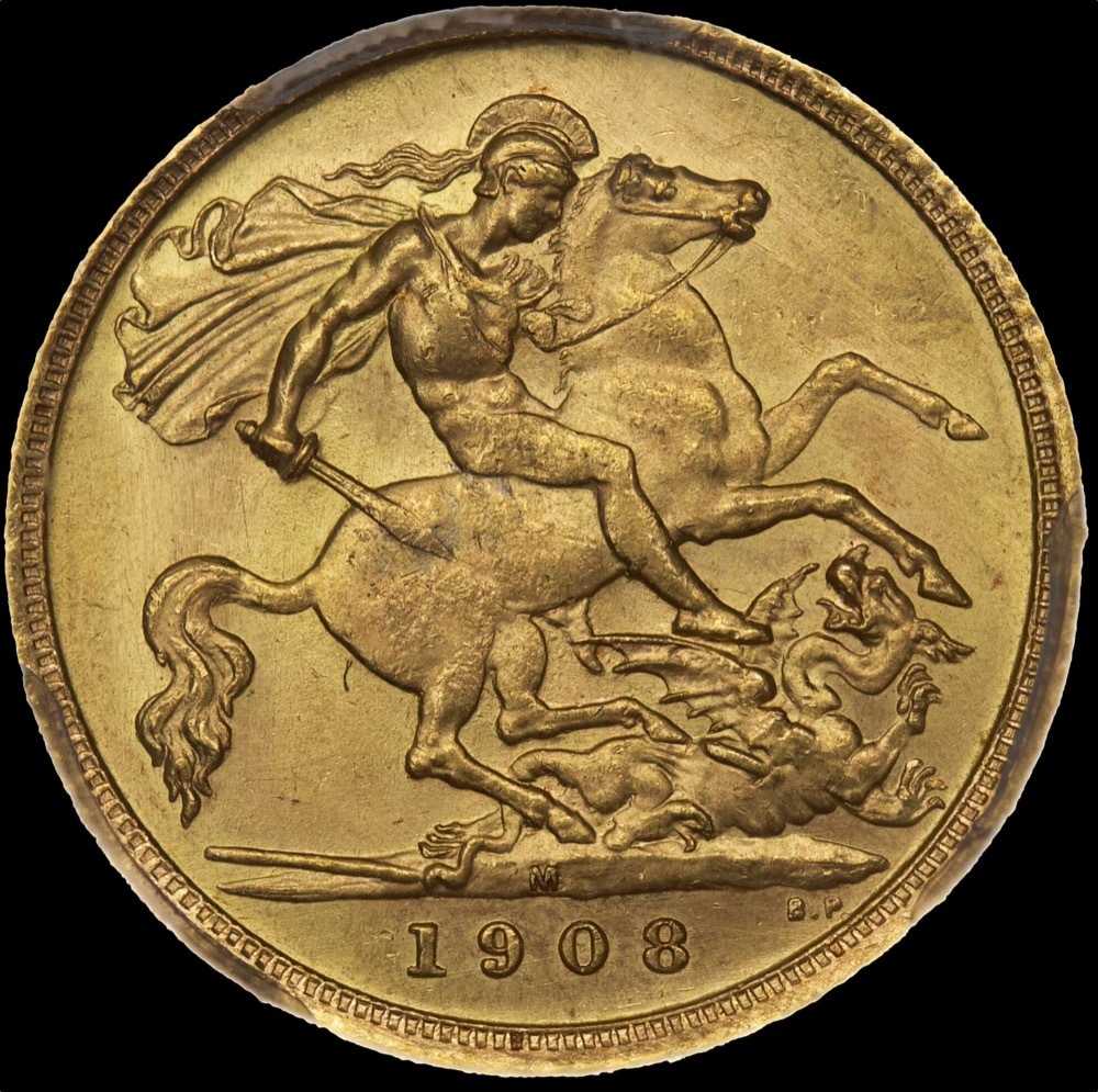 1908 Melbourne Edward VII Half Sovereign Choice Unc (PCGS MS64) product image