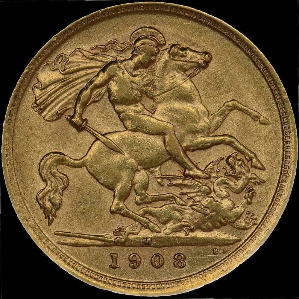 1908 Melbourne Half Sovereign good EF product image
