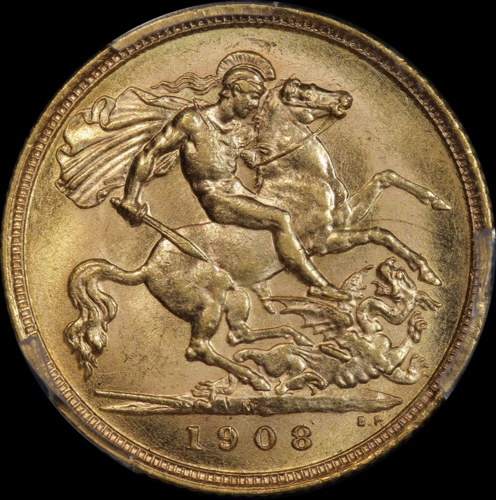 1908 Melbourne Edward VII Half Sovereign Unc (PCGS MS62) product image