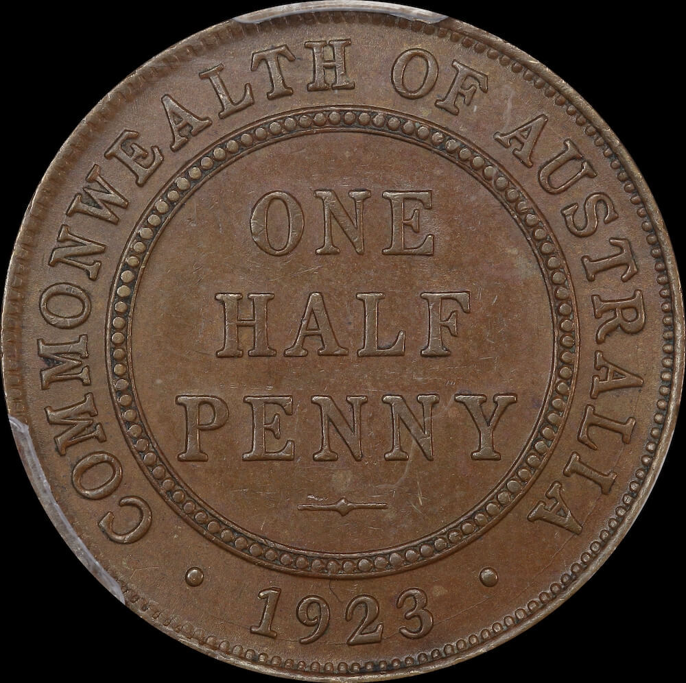 1923 Halfpenny about Unc (PCGS AU58) product image