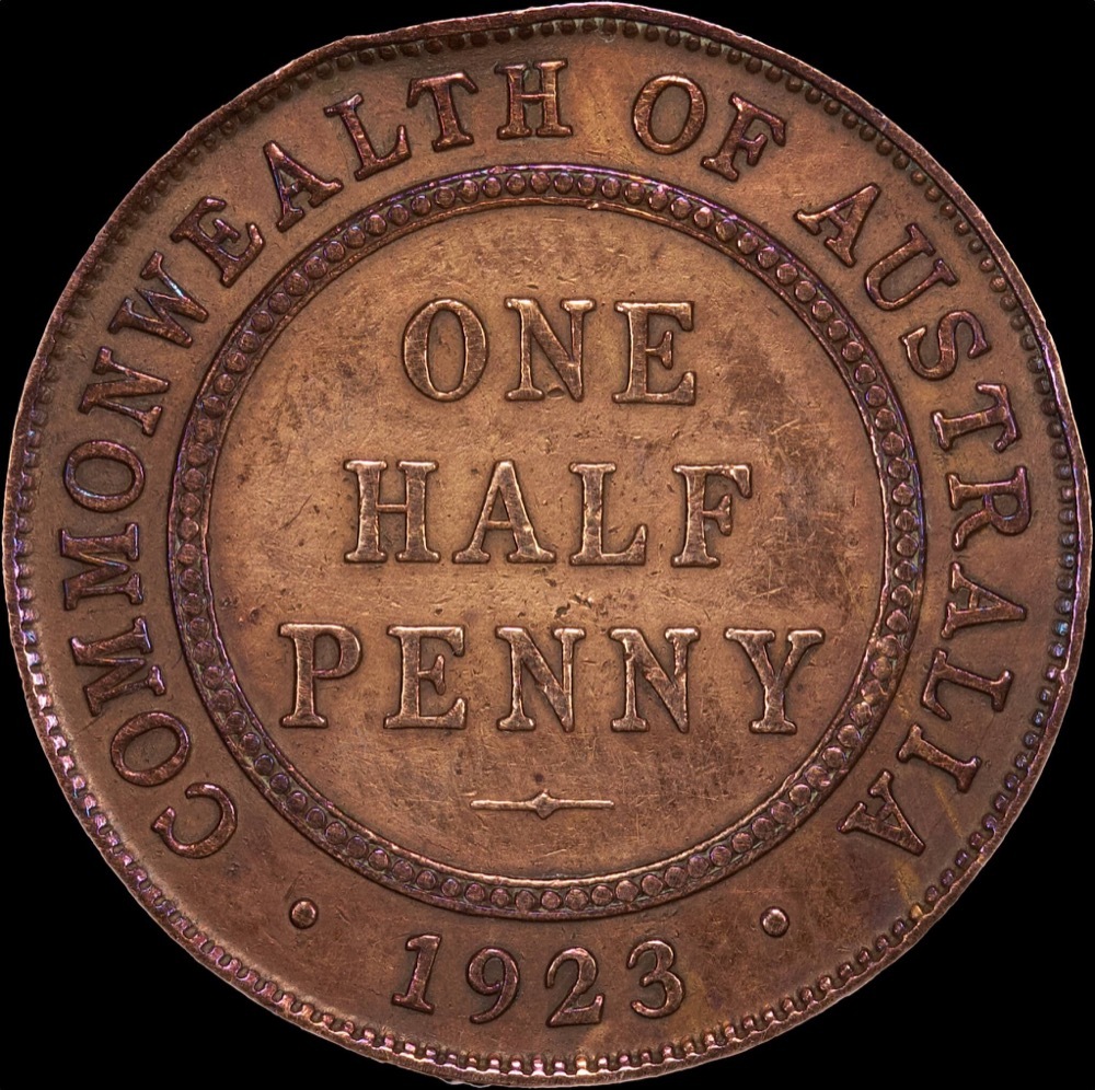 1923 Halfpenny Rubbed good VF product image
