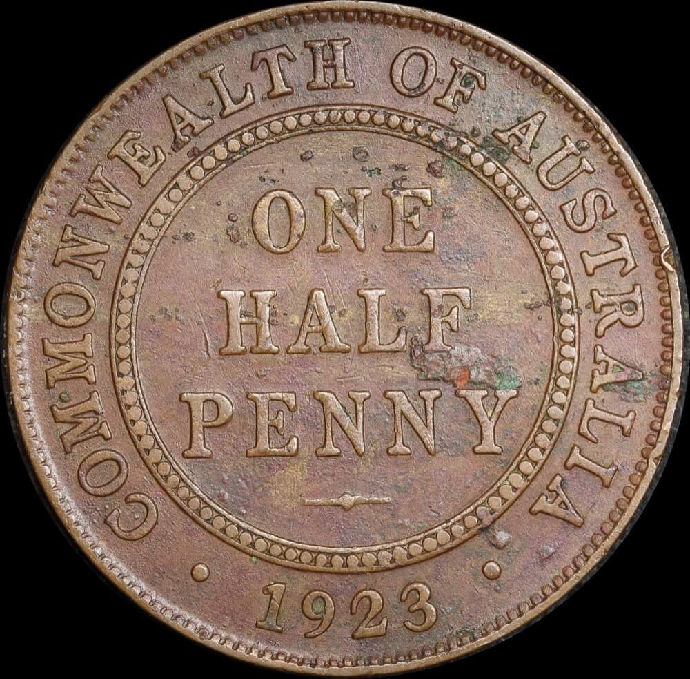 1923 Halfpenny Genuine - full centre diamond with black crust product image