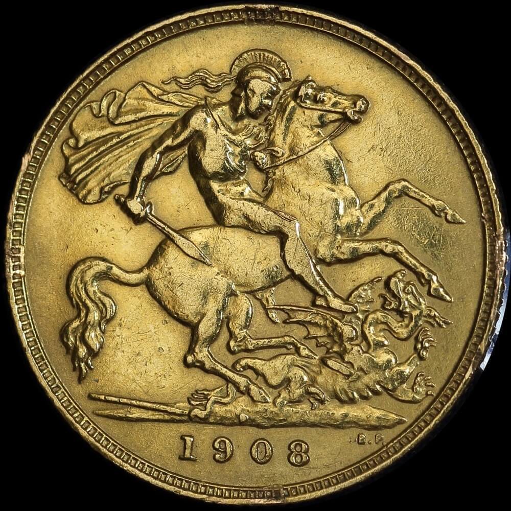 1908 Perth Edward VII Half Sovereign good VF product image