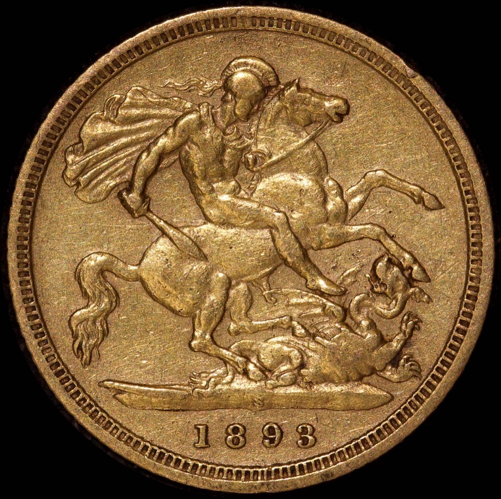 1893 Sydney Veiled Head Half Sovereign about VF product image